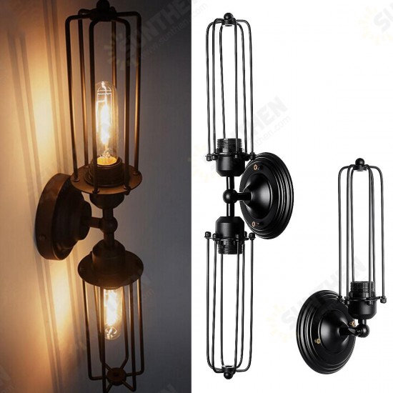 Vintage Industrial Retro 1/2 Head Wall Light Aisle Lamp Sconce Fixture Bedroom Home