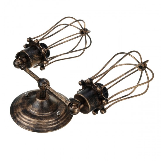 Vintage Industrial Wall-mounted Metal Cage Wall Sconce Lampshade Light Shade Without Bulb