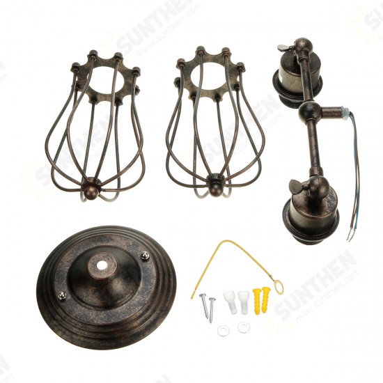 Vintage Industrial Wall-mounted Metal Cage Wall Sconce Lampshade Light Shade Without Bulb