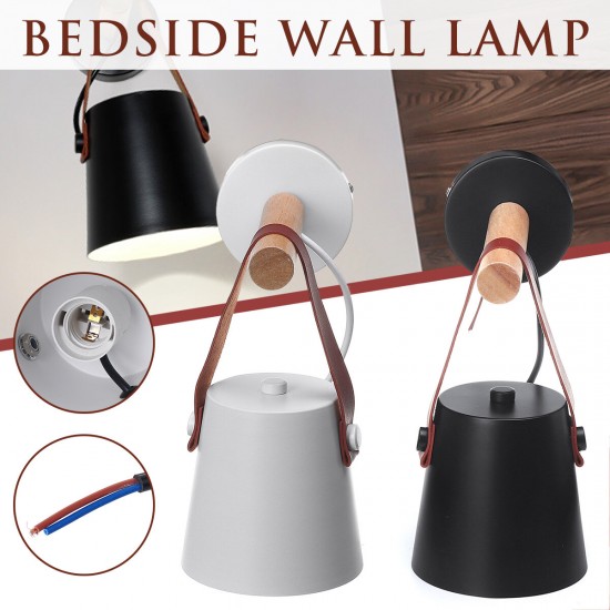 Wall-mounted Lamp Bedside Hanging Wood Lights Living Room Bedroom Decor 220V