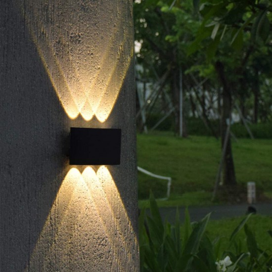 Waterproof 2-8W LED Wall Light Up Down Lighting Sconce Lamp Indoor Outdoor IP65