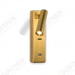 Brush Brass LED Wall Lamp Bedside Headboard Reading Lamp DC 5V 2A USB Charger Adjustable Table Desk Reading Lighting Brush Brass LED Wall Lamp Bedside Headboard Reading Lamp DC 5V 2A USB Charger Adjustable Table Desk Reading Lighting