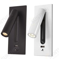 Wall Light Bed Headboard Reading Lights LED Wall Lamps 5V 2.1A USB Charger Switch Hotel Bedside Wall Sconces Lighting Wall Light Bed Headboard Reading Lights LED Wall Lamps 5V 2.1A USB Charger Switch Hotel Bedside Wall Sconces Lighting