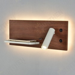 Wall Light Bedroom Lamp LED Phone Wireless Charger Shelf Bedside Headboard Read Modern Loft Room USB Luminaire Wood Bed Wall Light Bedroom Lamp LED Phone Wireless Charger Shelf Bedside Headboard Read Modern Loft Room USB Luminaire Wood Bed