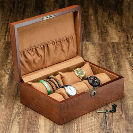 10/7 Watch Pillow Wooden with Skylight Watch Box Jewellery Display Collection Storage Box