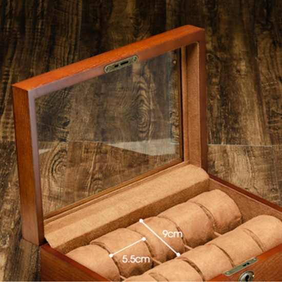 10/7 Watch Pillow Wooden with Skylight Watch Box Jewellery Display Collection Storage Box