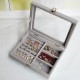 2 in 1 Detachable Portable Jewelry Cosmetic Storage Case Organizer Display Jewelry Watch Box