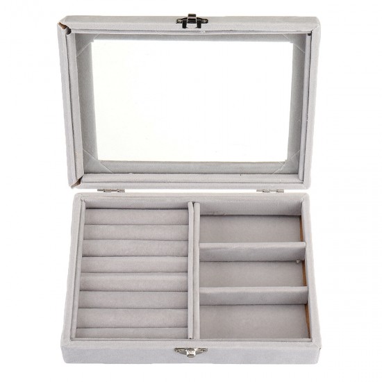 2 in 1 Detachable Portable Jewelry Cosmetic Storage Case Organizer Display Jewelry Watch Box