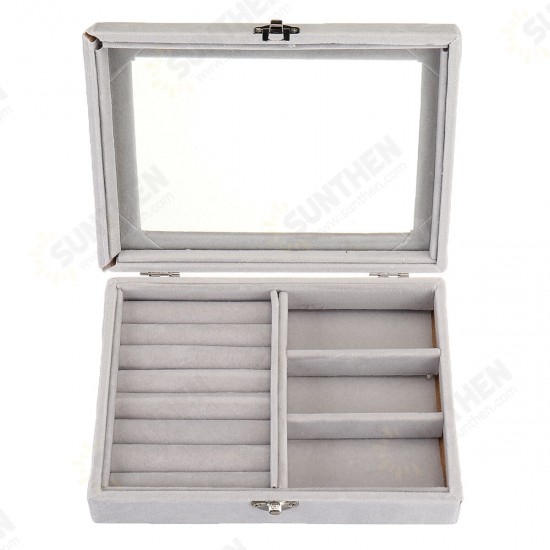 2 in 1 Detachable Portable Jewelry Cosmetic Storage Case Organizer Display Jewelry Watch Box