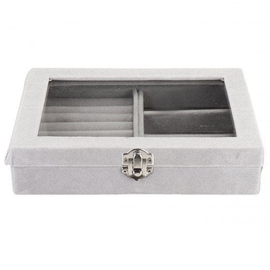 2 in 1 Detachable Portable Jewelry Cosmetic Storage Case Organizer Display Jewelry Watch Box