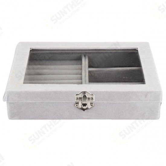 2 in 1 Detachable Portable Jewelry Cosmetic Storage Case Organizer Display Jewelry Watch Box