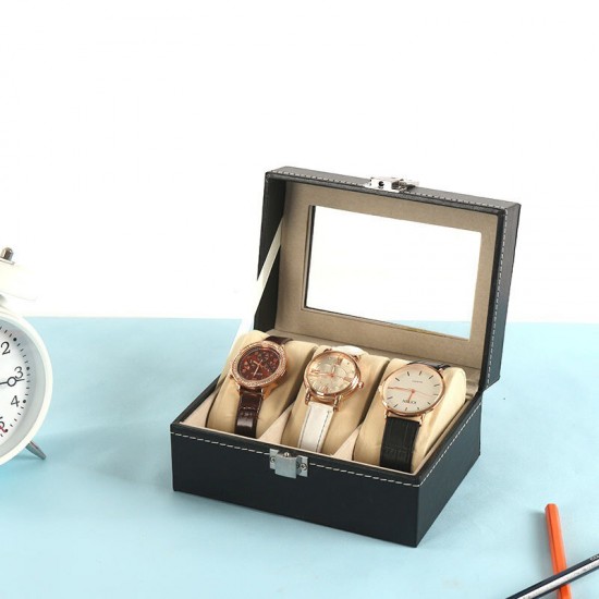 2/3/6/12 Slot Watch Boxes PU Leather Watch Storage Display Box