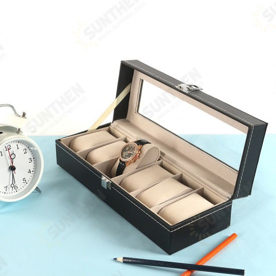 2/3/6/12 Slot Watch Boxes PU Leather Watch Storage Display Box