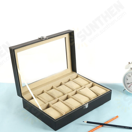 2/3/6/12 Slot Watch Boxes PU Leather Watch Storage Display Box