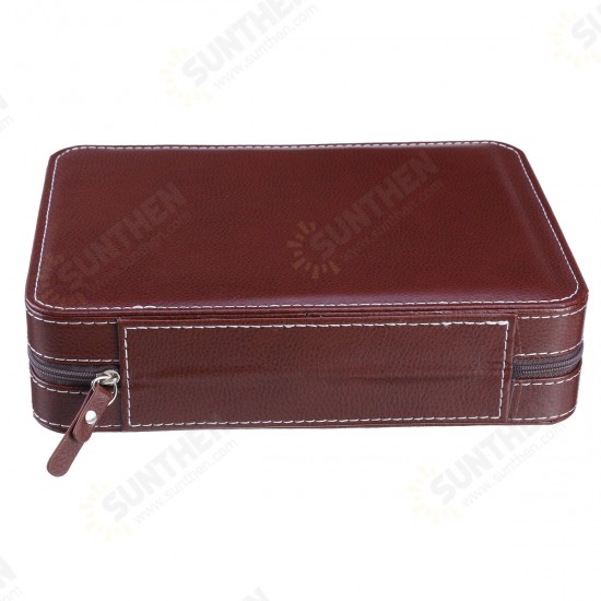 2/4/8 Slots Portable PU Leather Zipper Watch Box Watch Storage Case Bag