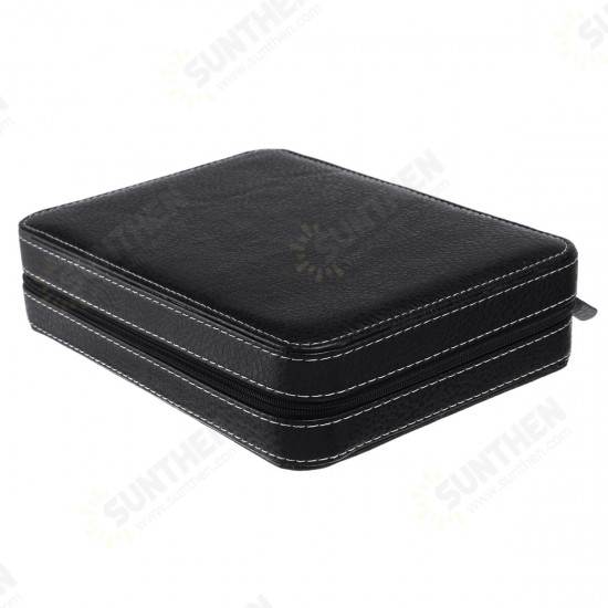 2/4/8 Slots Portable PU Leather Zipper Watch Box Watch Storage Case Bag