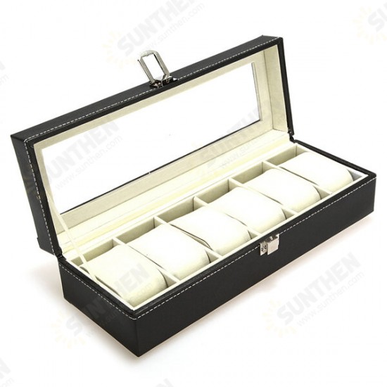 6 Grids Aluminium Watch Storage Case Holder Organiser Display Jewelry Watch Box