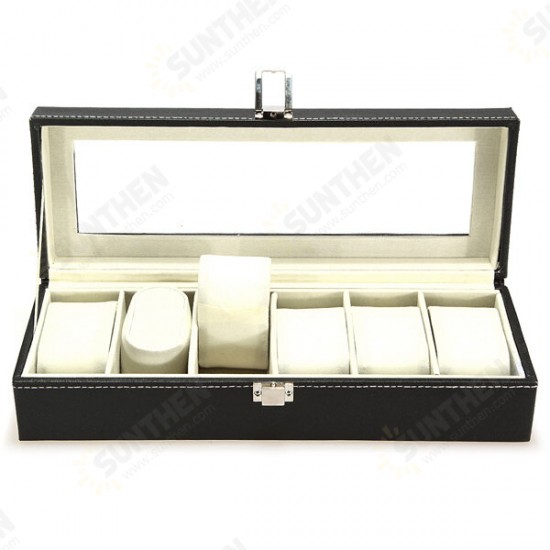 6 Grids Aluminium Watch Storage Case Holder Organiser Display Jewelry Watch Box