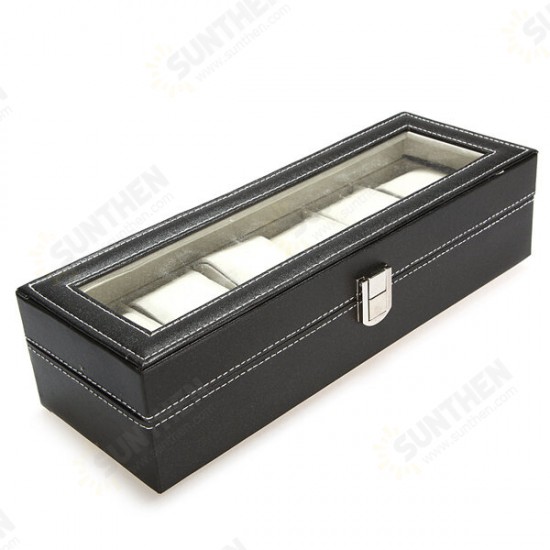 6 Grids Aluminium Watch Storage Case Holder Organiser Display Jewelry Watch Box