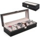 6 Grids Aluminium Watch Storage Case Holder Organiser Display Jewelry Watch Box