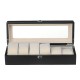 6 Slots Coffee Watch Boxes with Window Pillow Watch Jewelry Display Storage Box