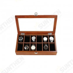 12 Slots Wooden with Skylight Watch Box Jewellery Display Collection Storage Box 12 Slots Wooden with Skylight Watch Box Jewellery Display Collection Storage Box