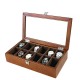 12 Slots Wooden with Skylight Watch Box Jewellery Display Collection Storage Box