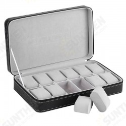 W134 12 Slots Watch Display Leather Zipper Watch Storage Box W134 12 Slots Watch Display Leather Zipper Watch Storage Box