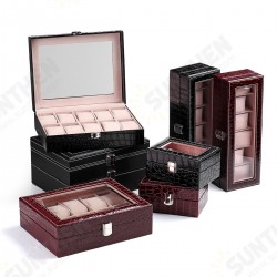 2/6/10/20 Slots Jewelry Watch Display with Window Watch Box 2/6/10/20 Slots Jewelry Watch Display with Window Watch Box