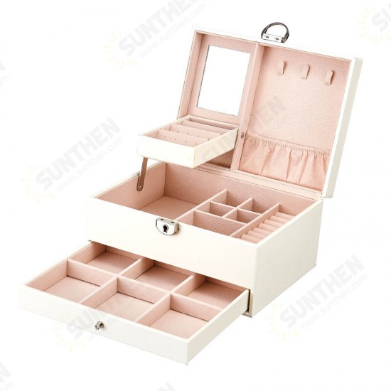 Leather Jewelry Watch Storage Box Ring Jewelry Box Multi-layer Large Capacity Jewelry Storage Box