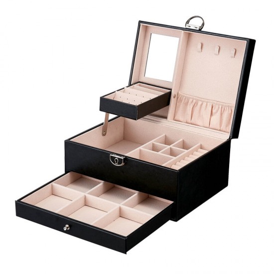 Leather Jewelry Watch Storage Box Ring Jewelry Box Multi-layer Large Capacity Jewelry Storage Box