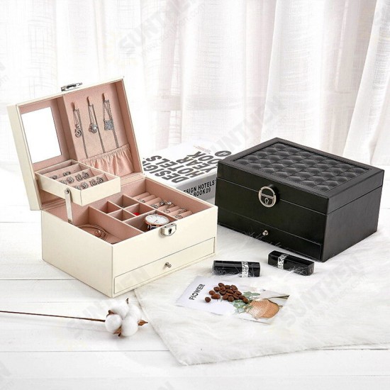 Leather Jewelry Watch Storage Box Ring Jewelry Box Multi-layer Large Capacity Jewelry Storage Box