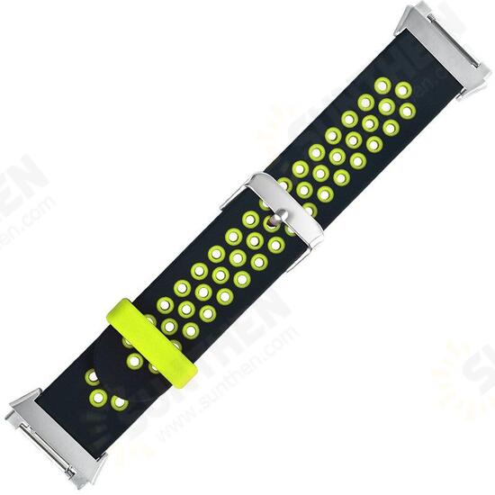 22mm Replacement Breathable Round Hole Silicone Watch Strap For FITBIT IOINIC