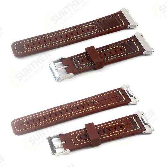 22mm Watch Band Genuine Leather Plus Silicone Starp Replacement for Fitbit Blaze Smart Watch