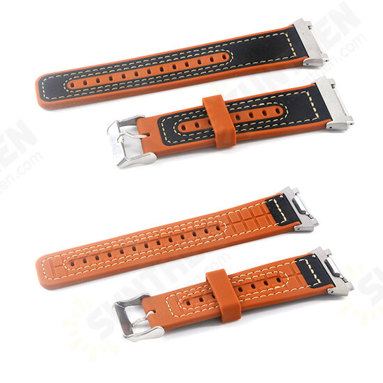22mm Watch Band Genuine Leather Plus Silicone Starp Replacement for Fitbit Blaze Smart Watch 22mm Watch Band Genuine Leather Plus Silicone Starp Replacement for Fitbit Blaze Smart Watch