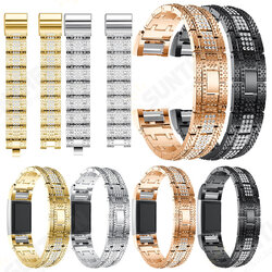 Crystal Watch Band Luxury Alloy Diamante Metal Strap Replacement for Fitbit Charge 2 Crystal Watch Band Luxury Alloy Diamante Metal Strap Replacement for Fitbit Charge 2