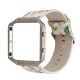 Floral PU Leather Strap Sport Band Loop With Frame For Fitbit Blaze Tracker