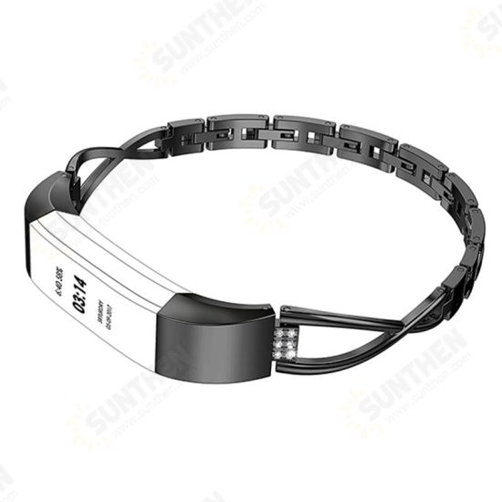 Metal Crystal Watch Band Fashion Luxury Wrist Strap Replacement for Fitbit Alta