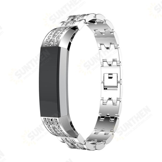 Metal Crystal Watch Band Luxury Stainless Steel Strap Replacement for Fitbit Alta HR and Fitbit Alta Metal Crystal Watch Band Luxury Stainless Steel Strap Replacement for Fitbit Alta HR and Fitbit Alta