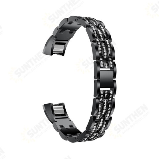 Metal Crystal Watch Band Luxury Stainless Steel Strap Replacement for Fitbit Alta HR and Fitbit Alta