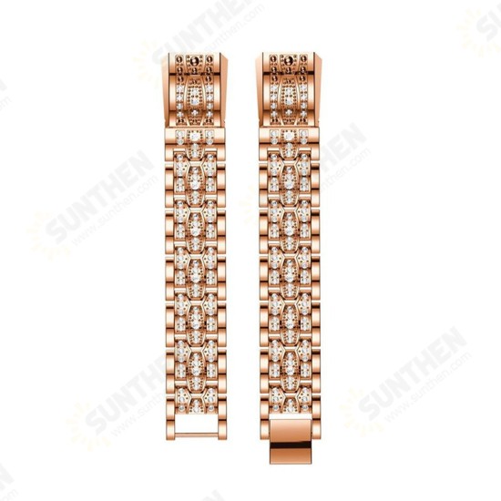 Metal Crystal Watch Band Luxury Stainless Steel Strap Replacement for Fitbit Alta HR and Fitbit Alta