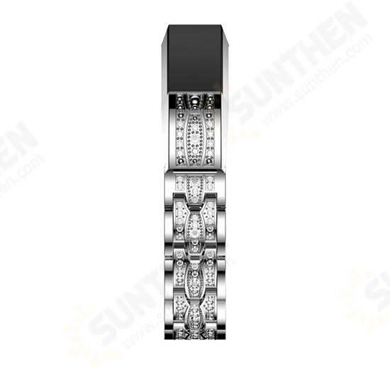 Metal Crystal Watch Band Luxury Stainless Steel Strap Replacement for Fitbit Alta HR and Fitbit Alta