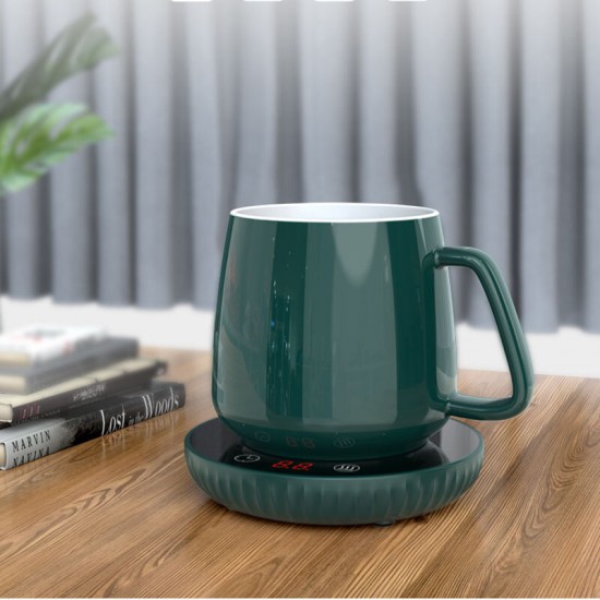 A202 55℃ Constant Temperature Cup Heating Mat 18W Two Gear Digital Display Electric Tea Warmer 8H Automatic Power Off Protection for Home Office Travel