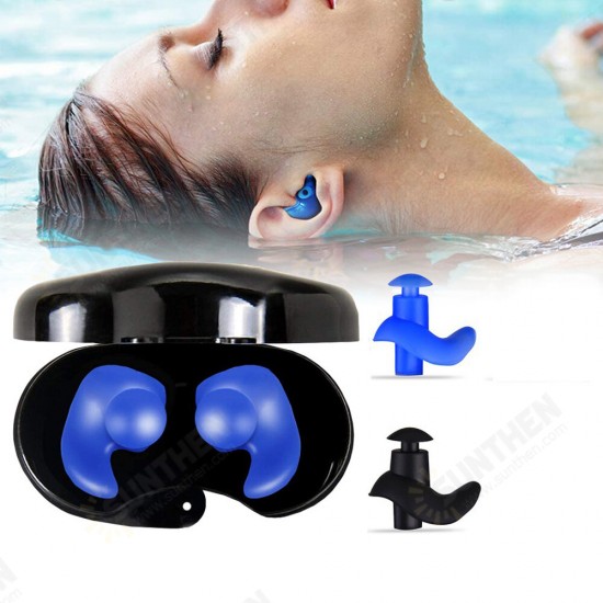 1 Pair Swimming Earplugs Waterproof Reusable Silicone Ear Plugs Showering Bathing Surfing Snorkeling for Adults