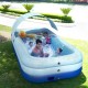 10Ft Automatic Inflatable Swimming Pool Family Bath Pools Paddling Pools with Sunshade Outdoor Garden