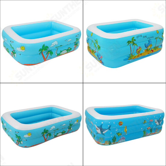 120-150CM Family Inflatable Swimming Pool 3-Ring Thicken Summer Backyard Inflate Bathtub for Kids Adults Babies