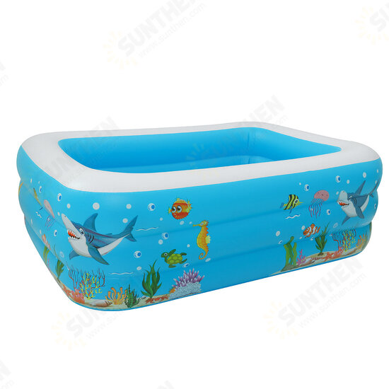 120-150CM Family Inflatable Swimming Pool 3-Ring Thicken Summer Backyard Inflate Bathtub for Kids Adults Babies