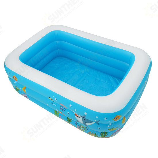 120-150CM Family Inflatable Swimming Pool 3-Ring Thicken Summer Backyard Inflate Bathtub for Kids Adults Babies