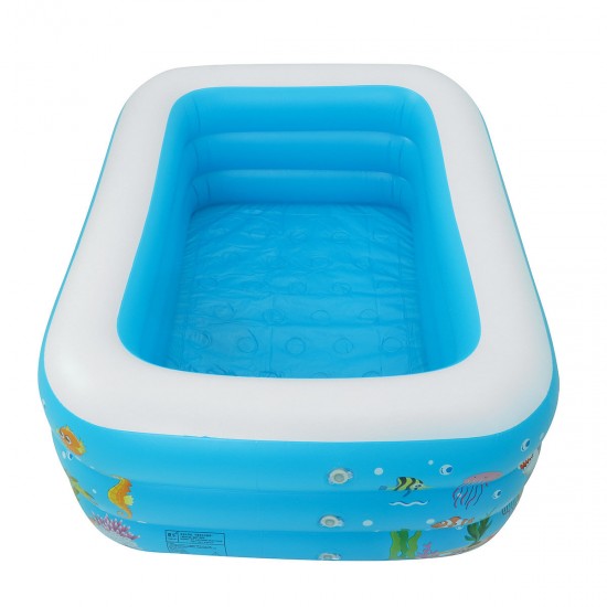 120-150CM Family Inflatable Swimming Pool 3-Ring Thicken Summer Backyard Inflate Bathtub for Kids Adults Babies