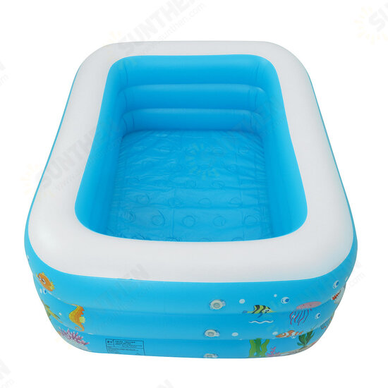 120-150CM Family Inflatable Swimming Pool 3-Ring Thicken Summer Backyard Inflate Bathtub for Kids Adults Babies